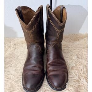 Ariat Brown Leather Western Cowboy Boots 9D Men ATS Rubber Sole